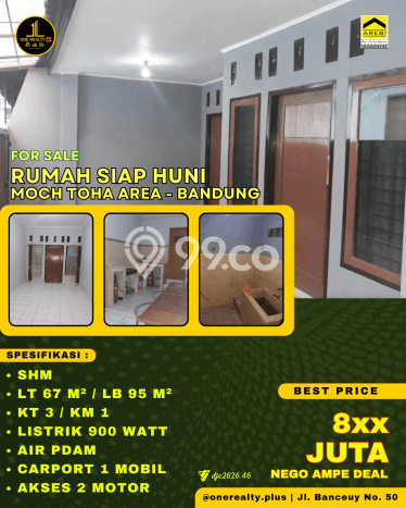 Rumah Minimalis 3 KT LT 67m2 di Moch Toha Rumah Minimalis 3 KT LT 67m2 di Moch Toha