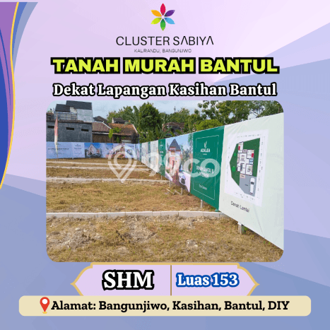Tanah untuk Dijual Lokasi Kasihan, Bantul Luas 153m2 SHM Tanah untuk Dijual Lokasi Kasihan, Bantul Luas 153m2 SHM