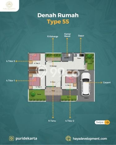 Rumah Strategis 4 KT Luas Tanah 95m² di Godean, Sleman Rumah Strategis 4 KT Luas Tanah 95m² di Godean, Sleman