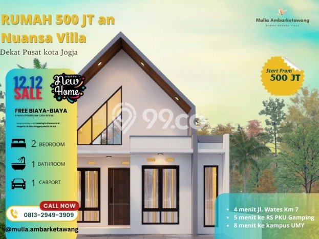 Rumah Asri di Demangan, Dekat Demangan, Yogyakarta, Yogyakarta - 2 KT Rumah Asri di Demangan, Dekat Demangan, Yogyakarta, Yogyakarta - 2 KT