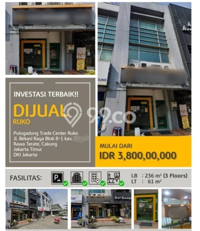 Untuk Dijual Ruko di Pulo Gadung, Jakarta Timur Harga Penawaran Spesial Untuk Dijual Ruko di Pulo Gadung, Jakarta Timur Harga Penawaran Spesial