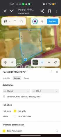 Kavling Tanah di Kuta Selatan Dijual Luas 500m2 Legalitas SHM Kavling Tanah di Kuta Selatan Dijual Luas 500m2 Legalitas SHM