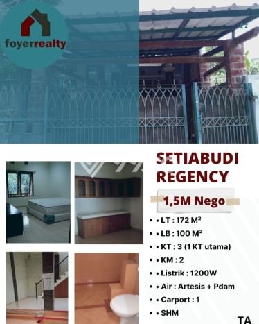 HARGA TERBAIK! Rumah Berkualitas di Setiabudi, LT 172m² Bangunan 100m² HARGA TERBAIK! Rumah Berkualitas di Setiabudi, LT 172m² Bangunan 100m²