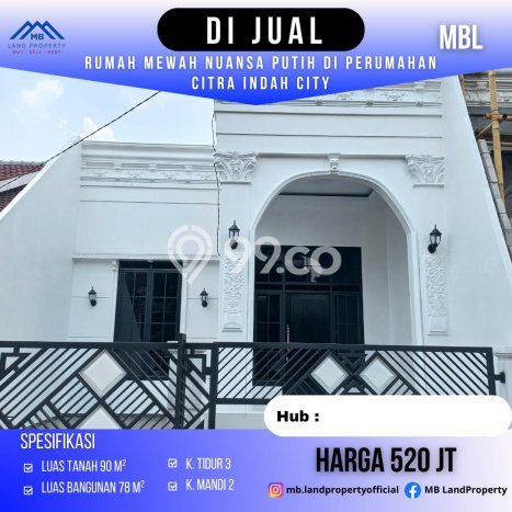 Rumah Mewah Nuansa Putih Luas 90 M² Di Citra Indah City Rumah Mewah Nuansa Putih Luas 90 M² Di Citra Indah City