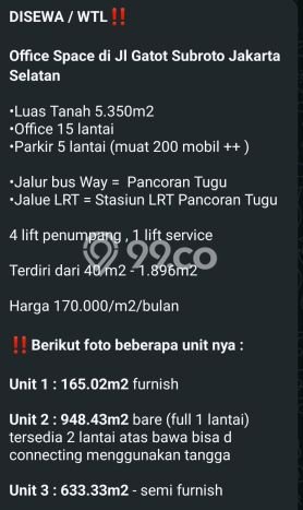 Unit Komersial Disewakan di Jakarta Selatan Kawasan Strategis Harga Kompetitif Unit Komersial Disewakan di Jakarta Selatan Kawasan Strategis Harga Kompetitif