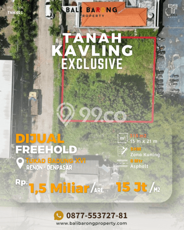 Tanah Dijual Lokasi Strategis di Denpasar dengan Luas 315m2 Tanah Dijual Lokasi Strategis di Denpasar dengan Luas 315m2