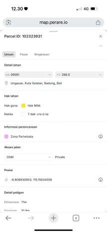 Tanah Kavling Dijual di Jimbaran, Badung dengan Luas Tanah 266m2 Tanah Kavling Dijual di Jimbaran, Badung dengan Luas Tanah 266m2