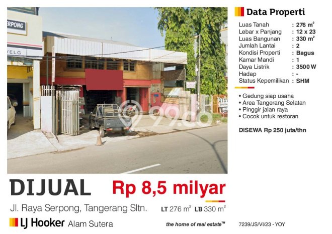 Komersial For Sale di Kawasan Serpong, Tangerang Selatan Harga Kompetitif Komersial For Sale di Kawasan Serpong, Tangerang Selatan Harga Kompetitif