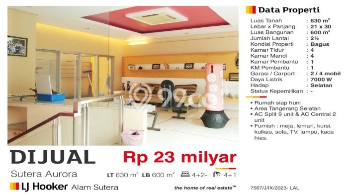 Rumah Luxury Modern Tanpa Renovasi di Alam Sutera Tangerang Rumah Luxury Modern Tanpa Renovasi di Alam Sutera Tangerang