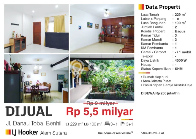 Jual Rumah Luas Megah Dengan View Eksklusif di Bendungan Hilir, Jakarta Pusat Jual Rumah Luas Megah Dengan View Eksklusif di Bendungan Hilir, Jakarta Pusat