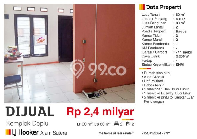 Hunian Cantik Minimalis Lb 80m2 di Ciledug, Tangerang Hunian Cantik Minimalis Lb 80m2 di Ciledug, Tangerang