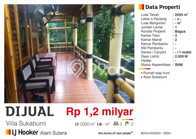 Rumah LT 2000m2m² Newly Built di Lokasi Prestisius , Sukabumi Rumah LT 2000m2m² Newly Built di Lokasi Prestisius , Sukabumi