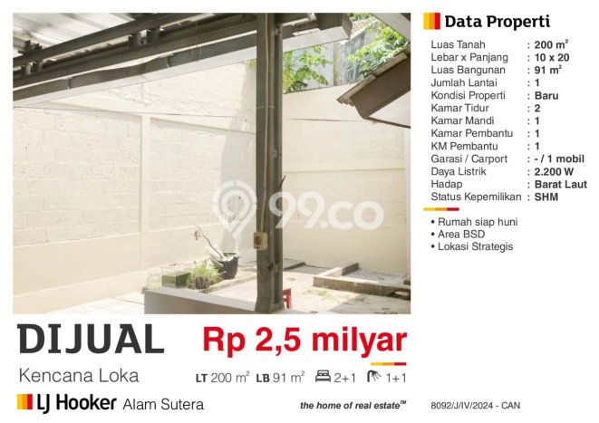 Hunian Nyaman Asri 2 KT Siap Pakai di BSD Kencana Loka Tangerang Hunian Nyaman Asri 2 KT Siap Pakai di BSD Kencana Loka Tangerang