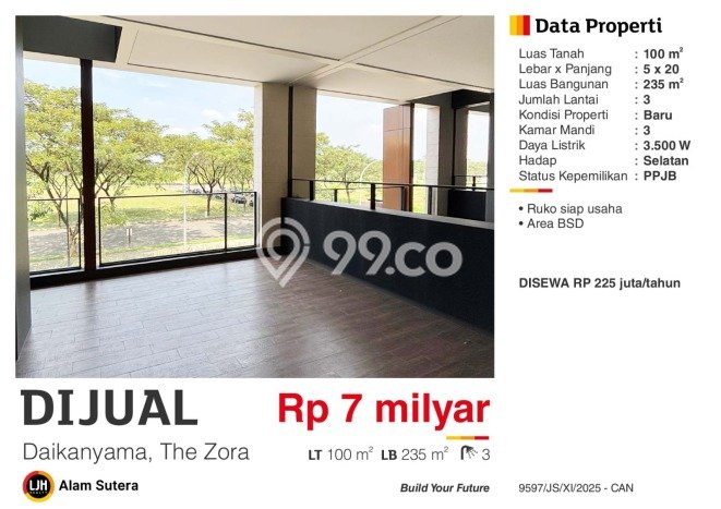 Ruko di BSD, Luas 235m2m², Area Bisnis, Mainroad Ruko di BSD, Luas 235m2m², Area Bisnis, Mainroad
