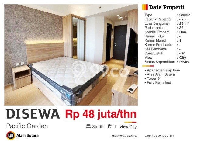 PRIME UNIT! Apartemen di , 1 KM, Luas 26m2m², Strategic Location PRIME UNIT! Apartemen di , 1 KM, Luas 26m2m², Strategic Location