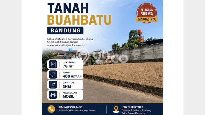 Tanah Siap Bangun Dijual di Bandung Punya Luas 78m2 Tanah Siap Bangun Dijual di Bandung Punya Luas 78m2