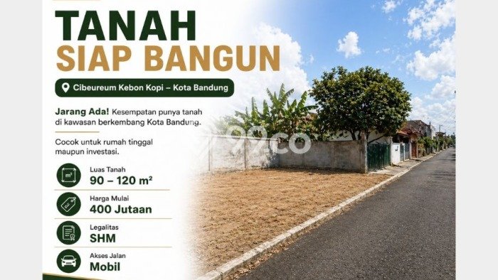 Tanah Dijual Lokasi Strategis di Bandung dengan Luas 91m2 Tanah Dijual Lokasi Strategis di Bandung dengan Luas 91m2