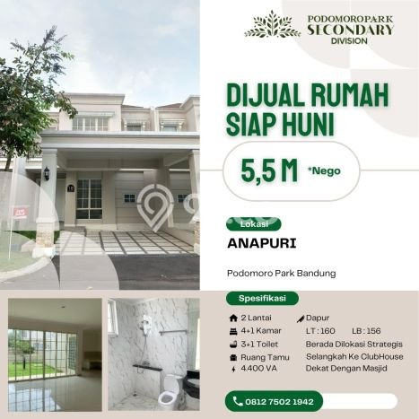 Rumah Mewah LB 159m2 Siap Huni Desain Elegan di Podomoro Park Bandung, Bandung Rumah Mewah LB 159m2 Siap Huni Desain Elegan di Podomoro Park Bandung, Bandung