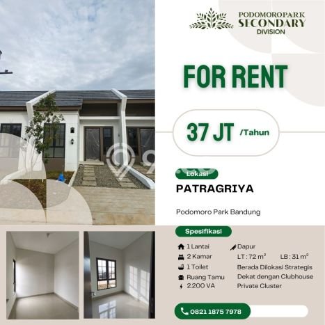 Sewa Rumah Murah di Podomoro Park Bandung Bandung Punya 2 KT Sewa Rumah Murah di Podomoro Park Bandung Bandung Punya 2 KT