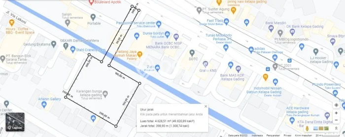 Lahan Strategis di Kelapa Gading Dijual dengan Luas 4629m2 Lahan Strategis di Kelapa Gading Dijual dengan Luas 4629m2