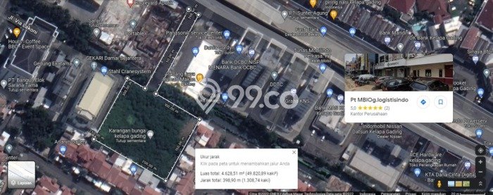 Lahan Strategis di Kelapa Gading Dijual dengan Luas 4629m2 Lahan Strategis di Kelapa Gading Dijual dengan Luas 4629m2