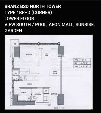 Tersedia Apartemen 1 KT & 1 KM di Serpong, Tangerang Selatan Tersedia Apartemen 1 KT & 1 KM di Serpong, Tangerang Selatan