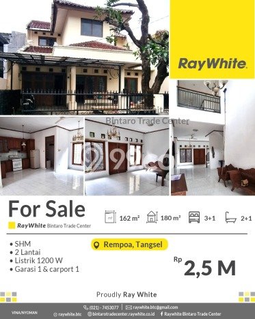 For Sale Hunian Rumah Nyaman 3 KT di Rempoa, Tangerang Selatan For Sale Hunian Rumah Nyaman 3 KT di Rempoa, Tangerang Selatan