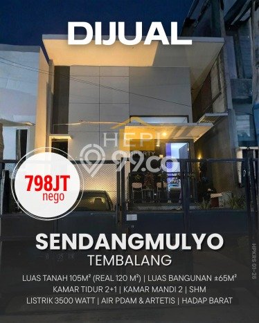 Rumah Minimalis 2 KT di Sendangmulyo Semarang Semi Furnished Rumah Minimalis 2 KT di Sendangmulyo Semarang Semi Furnished