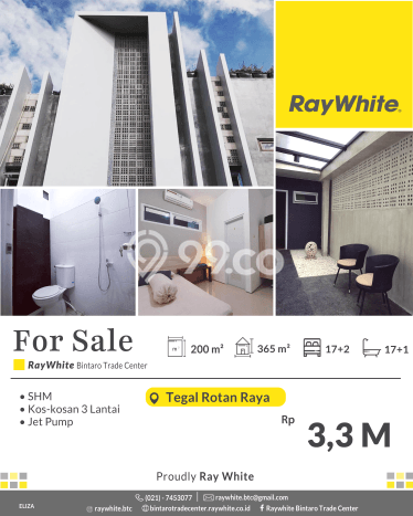 Rumah Kost untuk Dijual di Pondok Aren dengan 19 KT, 18 KM, Luas 365m2 Rumah Kost untuk Dijual di Pondok Aren dengan 19 KT, 18 KM, Luas 365m2