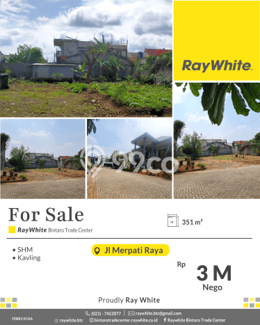 Tanah Kawasan Komersial di Bintaro, Luas 351m², Ideal untuk Usaha Tanah Kawasan Komersial di Bintaro, Luas 351m², Ideal untuk Usaha