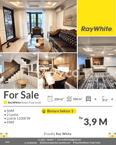 For Sale! Luxury House LT 250m2 Desain Modern di Bintaro For Sale! Luxury House LT 250m2 Desain Modern di Bintaro