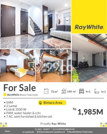 Rumah Luas Asri 4 KT Siap Pakai di Bintaro Tangerang Selatan Rumah Luas Asri 4 KT Siap Pakai di Bintaro Tangerang Selatan