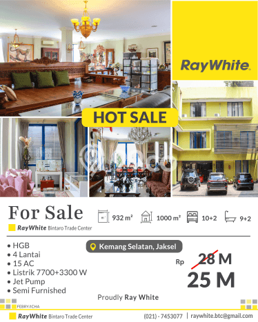 For Sale! Luxury House LT 932m2 Desain Elegan di Kemang For Sale! Luxury House LT 932m2 Desain Elegan di Kemang