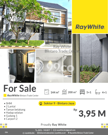 Ready to Use! Premium House LT 144m2 Desain Modern di Sektor 9-Bintaro Ready to Use! Premium House LT 144m2 Desain Modern di Sektor 9-Bintaro