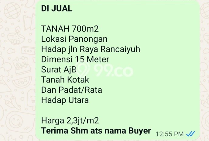Jual Tanah di Panongan, Luas 700m2m², Akses Strategis Jual Tanah di Panongan, Luas 700m2m², Akses Strategis