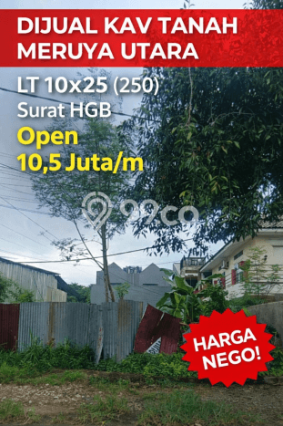 Tanah Kavling Dijual di Meruya, Jakarta Barat dengan Luas Tanah 250m2 Tanah Kavling Dijual di Meruya, Jakarta Barat dengan Luas Tanah 250m2