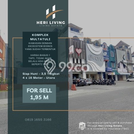 FOR SALE! Ruko di Medan Maimun Medan, LT 64m2, LB 192m2 FOR SALE! Ruko di Medan Maimun Medan, LT 64m2, LB 192m2