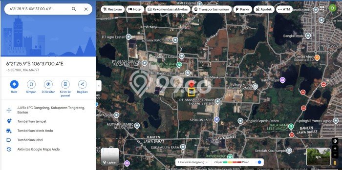 Lahan Strategis di Cisauk Dijual dengan Luas 6135m2 Lahan Strategis di Cisauk Dijual dengan Luas 6135m2