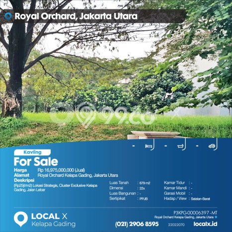Tanah Kavling untuk Dijual di Kelapa Gading Jakarta Utara 679m2 Tanah Kavling untuk Dijual di Kelapa Gading Jakarta Utara 679m2
