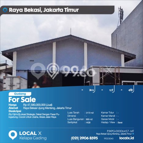 Gudang Komersial Dijual di Cakung Jakarta Timur LT 3172m2 & LB 800m2 Gudang Komersial Dijual di Cakung Jakarta Timur LT 3172m2 & LB 800m2