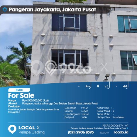 Unit Ruko Dijual di Sawah Besar Jakarta Pusat Luas Tanah 72m2, Luas Bangunan 252m2 Unit Ruko Dijual di Sawah Besar Jakarta Pusat Luas Tanah 72m2, Luas Bangunan 252m2