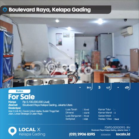 Area Ramai! Ruko Dijual di Kelapa Gading untuk Bisnis Luas Bangunan 72m2 Area Ramai! Ruko Dijual di Kelapa Gading untuk Bisnis Luas Bangunan 72m2