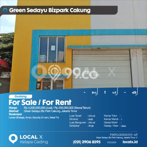 Gudang Strategis Kawasan Cakung, Luas 270m2m², Jalan Utama, Area Bisnis Aktif Gudang Strategis Kawasan Cakung, Luas 270m2m², Jalan Utama, Area Bisnis Aktif