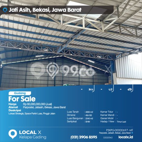 Unit Gudang Dijual di Bekasi LT 4000m2 & LB 2240m2 Unit Gudang Dijual di Bekasi LT 4000m2 & LB 2240m2