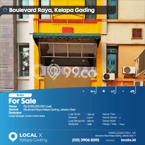 Ruko For Sale di Kawasan Kelapa Gading, Jakarta Utara Harga Kompetitif Ruko For Sale di Kawasan Kelapa Gading, Jakarta Utara Harga Kompetitif