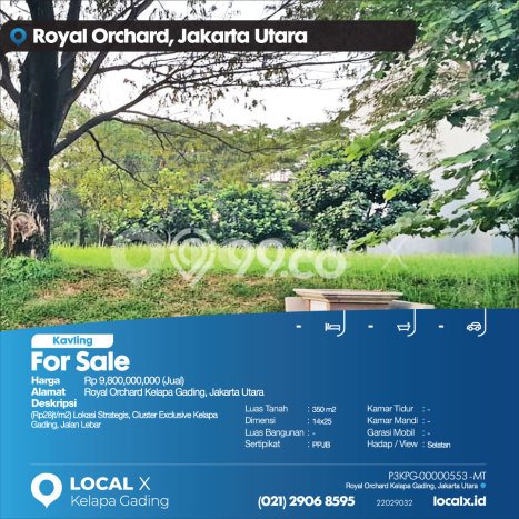 Tanah Kavling untuk Dijual di Kelapa Gading Jakarta Utara 350m2 Tanah Kavling untuk Dijual di Kelapa Gading Jakarta Utara 350m2