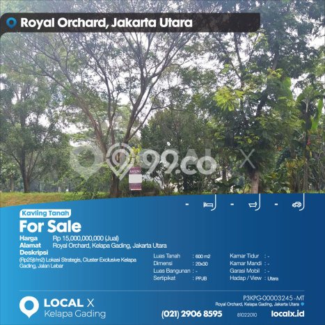 Tanah Kavling untuk Dijual di Kelapa Gading Jakarta Utara 600m2 Tanah Kavling untuk Dijual di Kelapa Gading Jakarta Utara 600m2