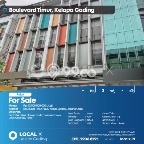 Ruko Dijual Lokasi Emas di Kelapa Gading Luas 340m2 Ruko Dijual Lokasi Emas di Kelapa Gading Luas 340m2