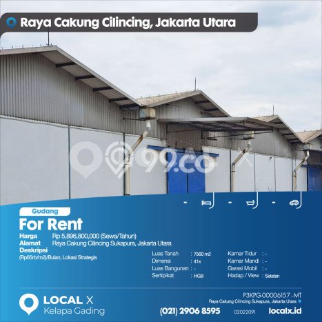 Gudang disewakan lokasi strategis Kelapa Gading Jakarta Utara 7560m2 Gudang disewakan lokasi strategis Kelapa Gading Jakarta Utara 7560m2
