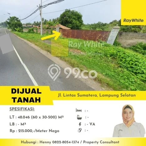 Lahan Dijual Lokasi Sidomulyo, Lampung Selatan dengan Luas Tanah 1m2 dan Status SHM Lahan Dijual Lokasi Sidomulyo, Lampung Selatan dengan Luas Tanah 1m2 dan Status SHM